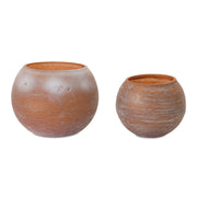 Melrose Brushed Glass Votive Candle Holder, Set of 2, Pink/Brown - 86882DS