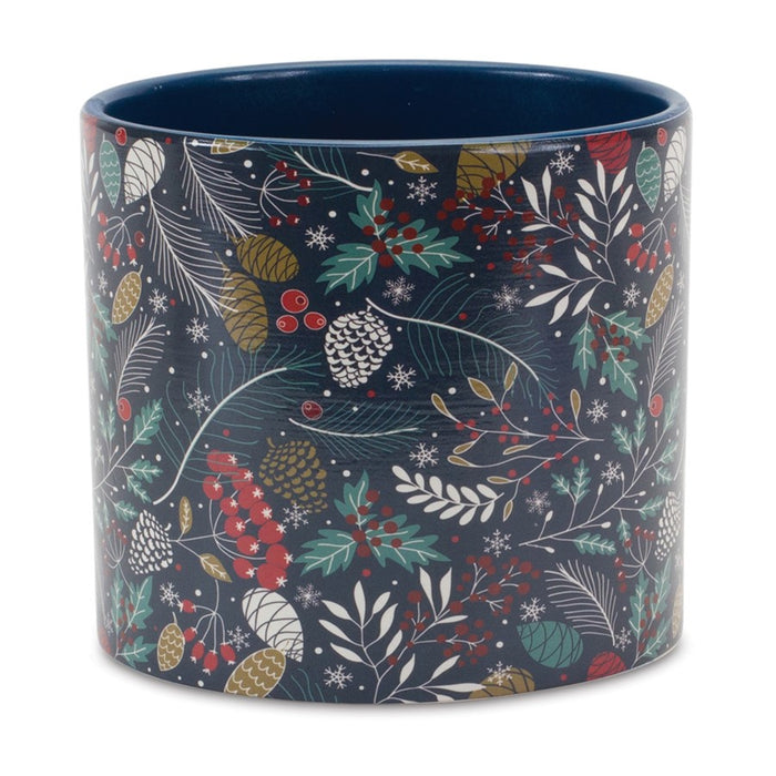 Melrose Berry/Pine Tree Holiday Planter, Set of 4, Blue/White