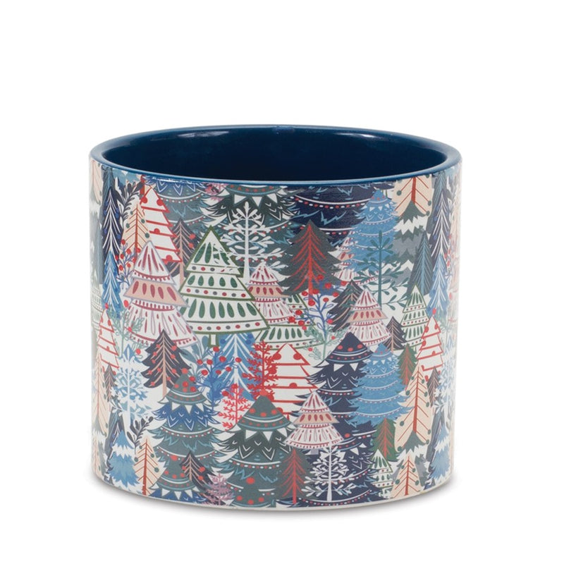 Melrose Berry/Pine Tree Holiday Planter, Set of 4, Blue/White