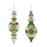 Melrose Glass Reflector Finial Drop Ornament, Set of 12, Green/Gold - 86906DS