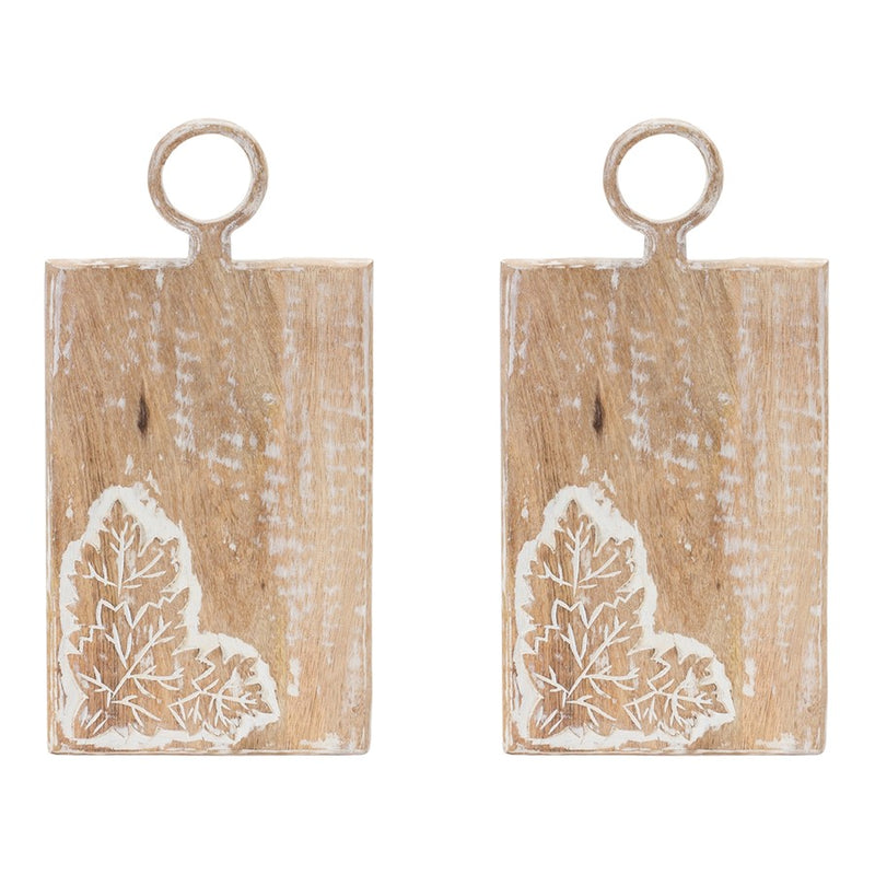 Melrose Autumn Mango Wood Cutting Board, Set of 2, Brown/White