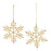 Melrose Int. Jeweled Metal Snowflake Ornament, Set of 12, Gold