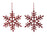Melrose International Jeweled Metal Snowflake Ornament, Set of 12, Red - 86917DS