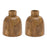 Melrose International Mango Wood Bottle Vase, Set of 2