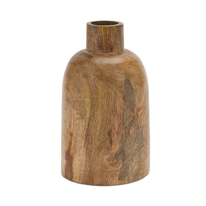 Melrose International Mango Wood Bottle Vase, Set of 2, Brown - 86925DS