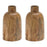 Melrose International Mango Wood Bottle Vase, Set of 2, Brown