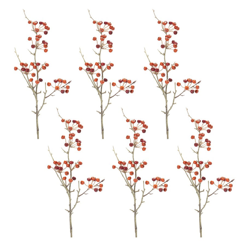 Melrose International Berry Pod Spray, Set of 6, Red/Orange