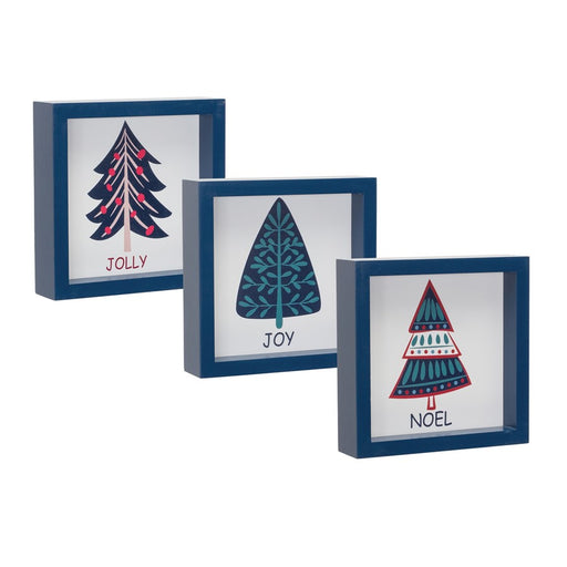 Melrose Pine Tree Sentiment Sign, Set of 6, Blue/Red/Green - 86953DS