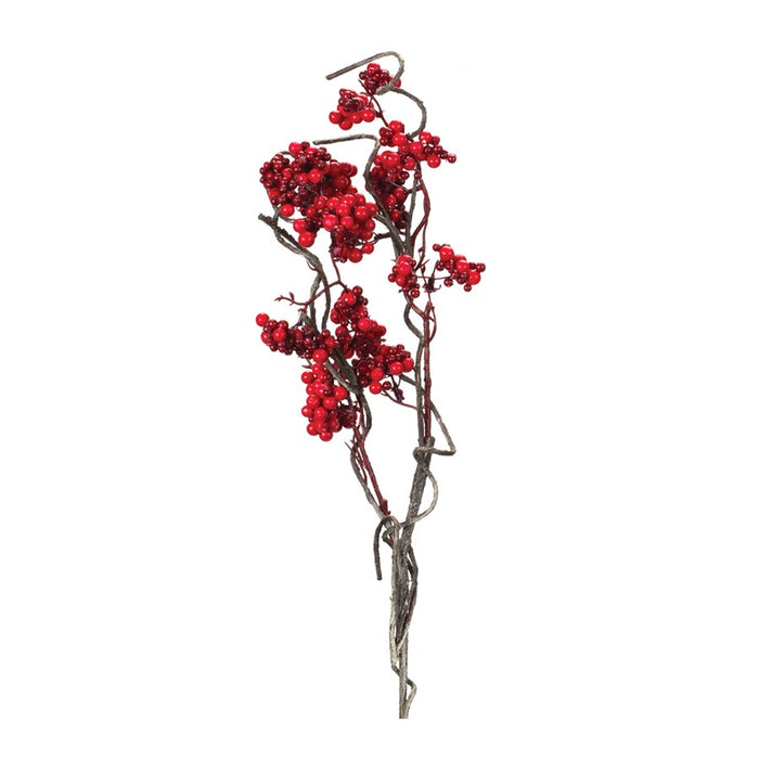Melrose International Berry Twig Branch, Set of 12, Red/Brown - 86977DS
