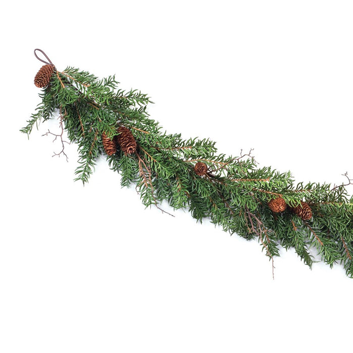 Melrose International Pine Garland/Twig/Pinecones 5.5'L, Green/Brown - 87000DS