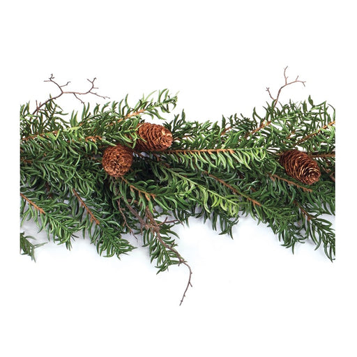Melrose International Pine Garland/Twig/Pinecones 5.5'L, Green/Brown