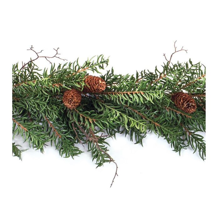 Melrose International Pine Garland/Twig/Pinecones 5.5'L, Green/Brown