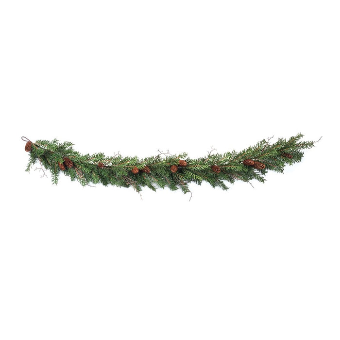 Melrose International Pine Garland/Twig/Pinecones 5.5'L, Green/Brown