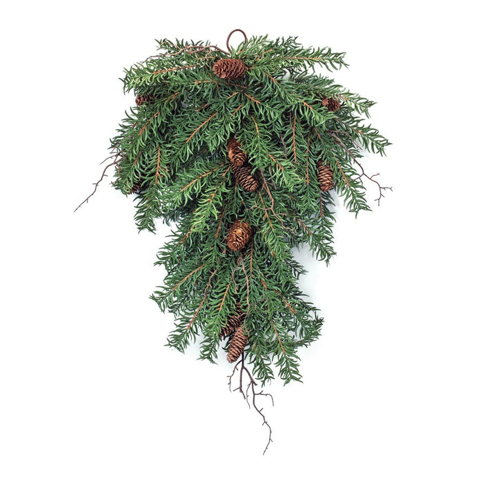 Melrose International Pine Swag/Twig/Pinecones 31.5"H, Green/Brown - 87001DS