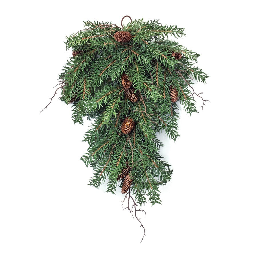 Melrose International Pine Swag/Twig/Pinecones 31.5"H, Green/Brown - 87001DS