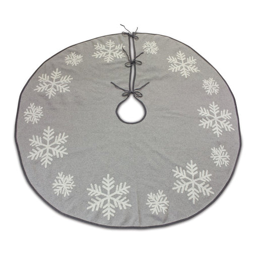 Melrose International Grey Woven Snowflake Tree Skirt 48"D - 87006DS