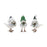 Melrose Winter Bird/Hat/Pine Accent, Set of 6, Green/White - 87012DS