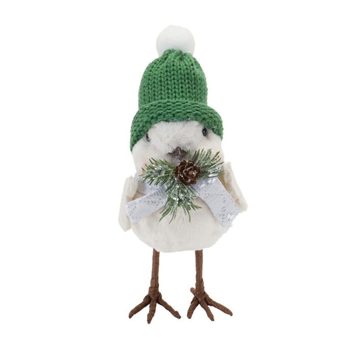 Melrose Winter Bird/Hat/Pine Accent, Set of 6, Green/White