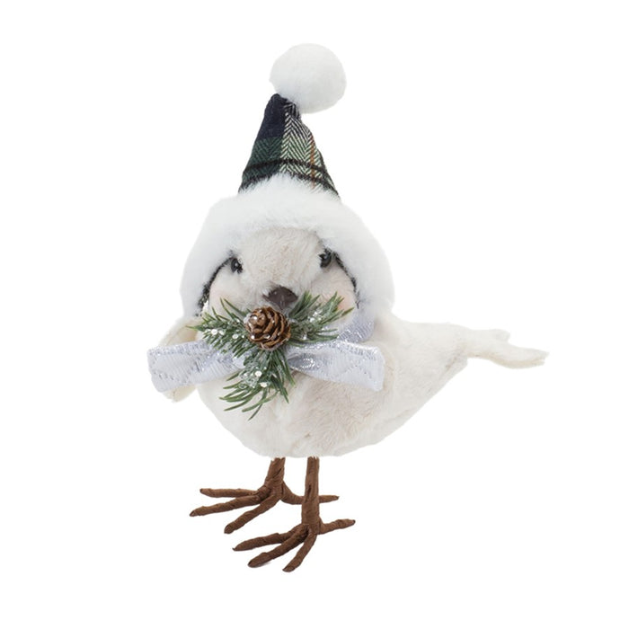 Melrose Winter Bird/Hat/Pine Accent, Set of 6, Green/White