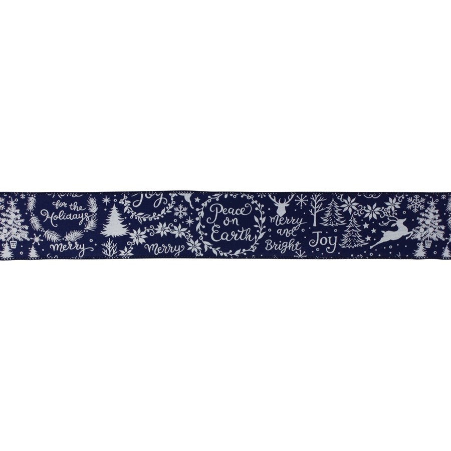Melrose Peace/Joy Ribbon, Set of 3 2.5"x10 Yds, Blue;White - 87033DS