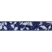 Melrose Wired Polyester Ribbon 2.5"x10 yds, Set of 2, Blue/White - 87035DS