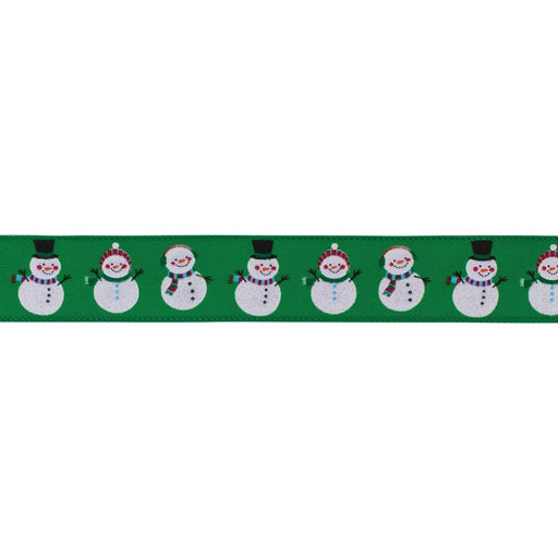 Melrose Whimsical Snowman Ribbon, Set of 61.5"x10 Yds, Green/White/Red - 87040DS