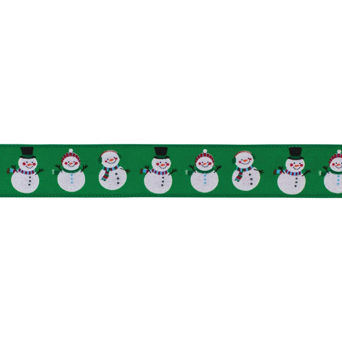 Melrose Whimsical Snowman Ribbon, Set of 61.5"x10 Yds, Green/White/Red - 87040DS