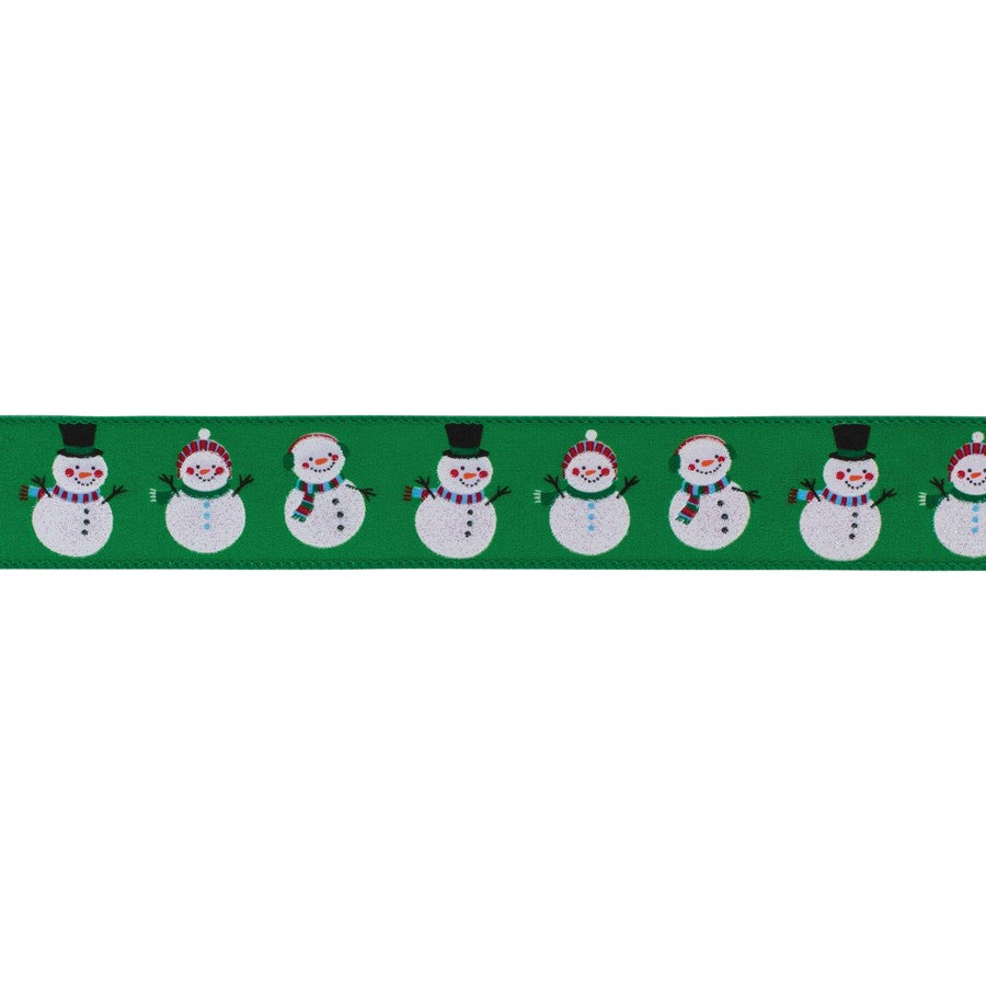 Melrose Whimsical Snowman Ribbon, Set of 61.5"x10 Yds, Green/White/Red - 87040DS
