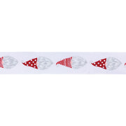 Melrose Wired Polyester Ribbon 2.5"x10 yds, Set of 2, White/Red - 87041DS