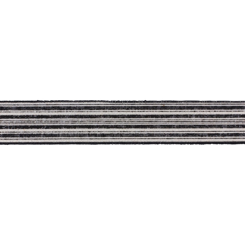Melrose Wired Polyester Ribbon 2.5"x10 yds, Set of 2, Black/White - 87051DS