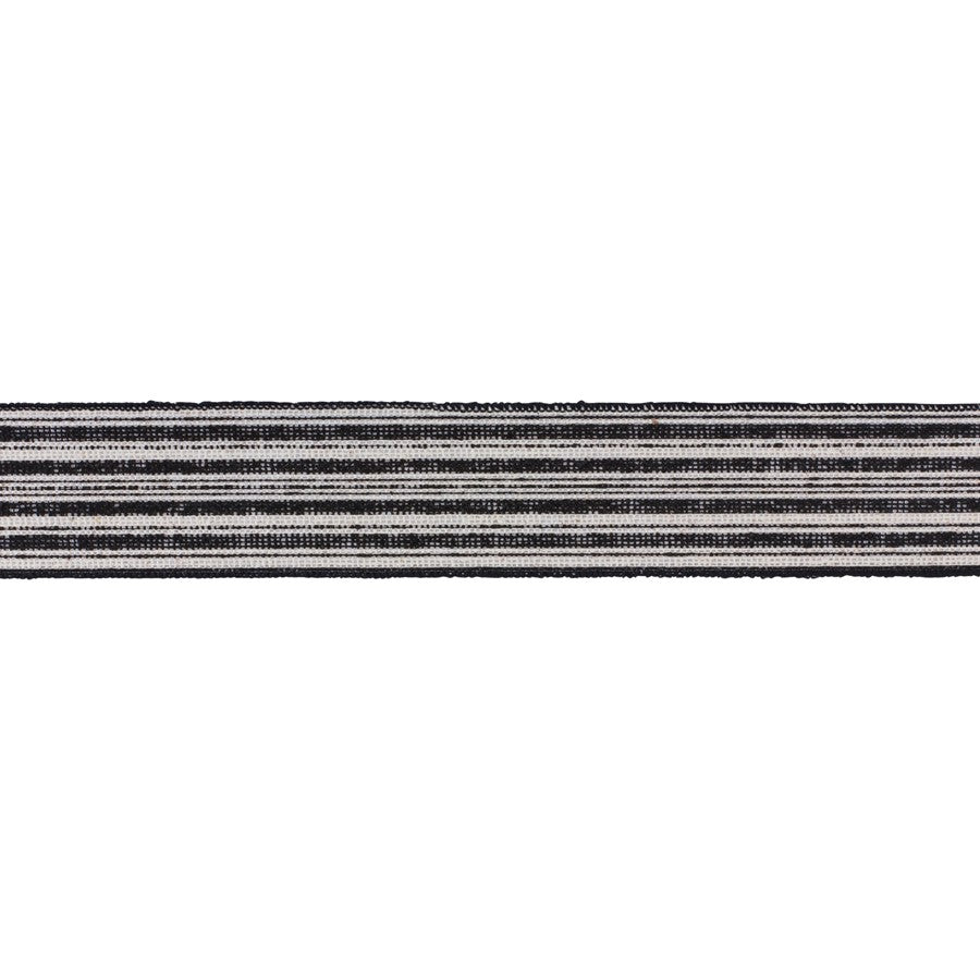 Melrose Wired Polyester Ribbon 2.5"x10 yds, Set of 2, Black/White - 87051DS