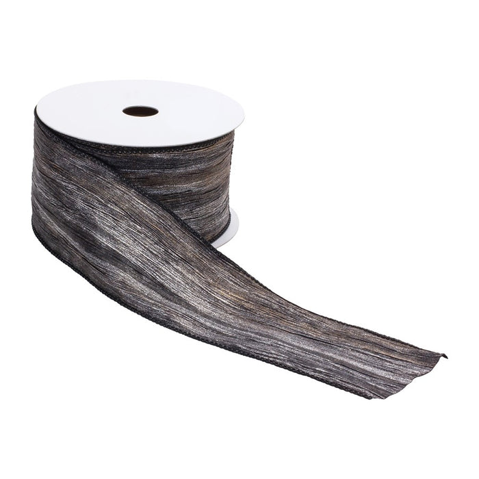 Melrose Metallic Silver Ribbon, Set of 22.5"x10 Yds, Black/Grey