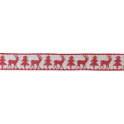 Melrose Wired Polyester Ribbon 2.5"x10 yds, Set of 2, Red/White - 87071DS