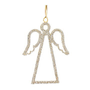 Melrose Jeweled Angel Outline Ornament, Set of 12, Gold/White - 87077DS