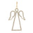 Melrose Jeweled Angel Outline Ornament, Set of 12, Gold/White - 87077DS