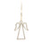 Melrose Jeweled Angel Outline Ornament, Set of 12, Gold/White