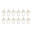 Melrose Jeweled Angel Outline Ornament, Set of 12, Gold/White