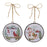 Melrose Woodland Snowman Disc Ornament, Set of 12, White/Red/Green