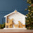 Melrose Cut Out Metal Nativity Scene 17.75"L, White/Black/Gold