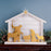 Melrose Cut Out Metal Nativity Scene 17.75"L, White/Black/Gold