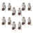 Melrose Beaded Winter Bird Ornament, Set of 12, White/Brown