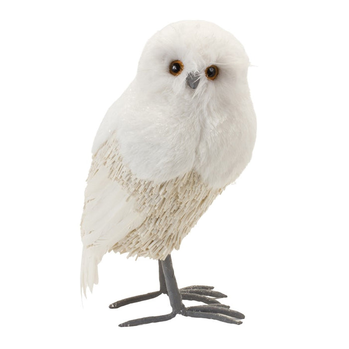 Melrose International Winter Owl Decor, Set of 2, White