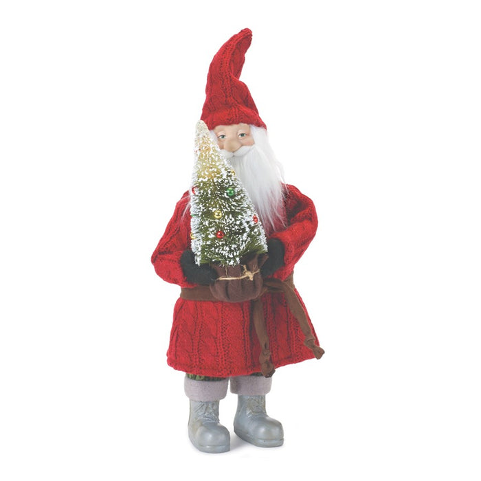 Melrose International Standing Santa Decor 15"H, Red/Brown/Green - 87147DS