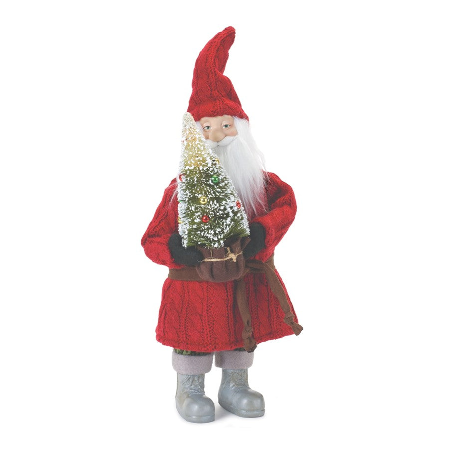 Melrose International Standing Santa Decor 15"H, Red/Brown/Green - 87147DS
