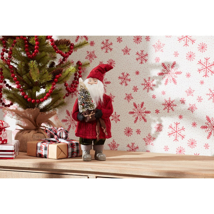 Melrose International Standing Santa Decor 15"H, Red/Brown/Green