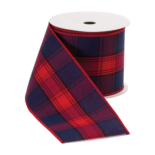 Melrose International Wired Polyester Ribbon 2.5"x10 yds, Red/Black
