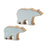 Melrose International Wood Polar Bear Decor, Set of 2, Blue/White/Tan - 87163DS