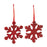 Melrose International Fir Wood Snowflake Ornament, Set of 12, Red - 87166DS