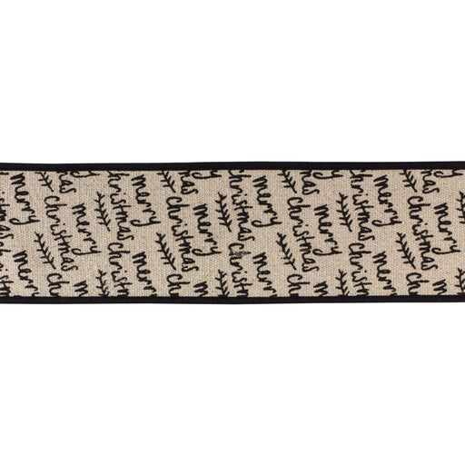 Melrose International Wired Cotton Ribbon 4"x5 yds, Black - 87172DS