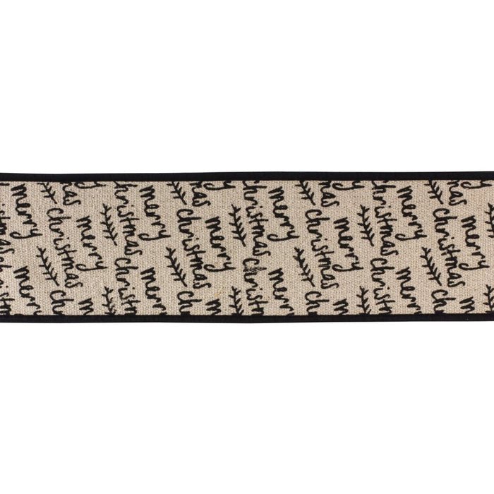 Melrose International Wired Cotton Ribbon 4"x5 yds, Black - 87172DS